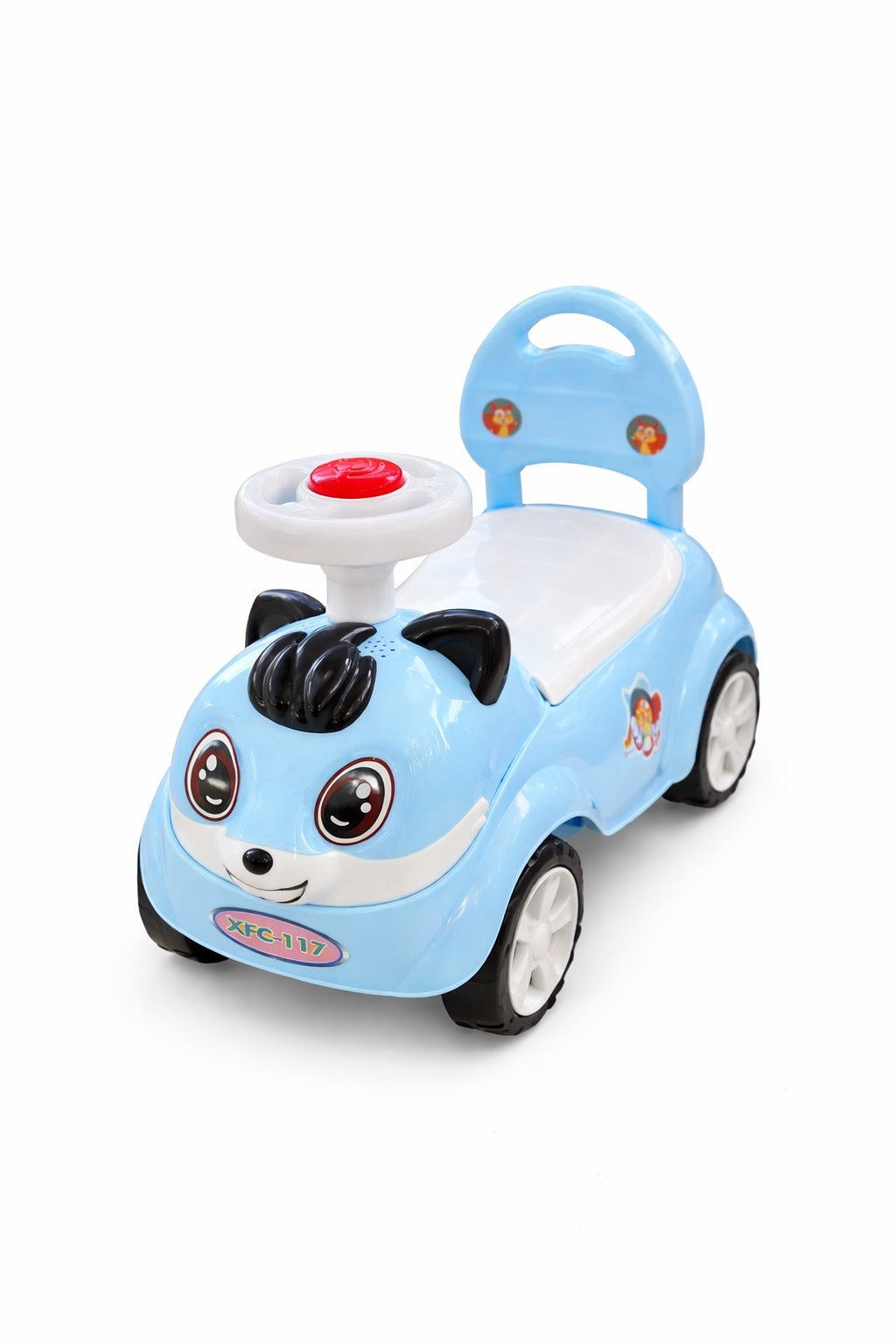 Mașinuță de împins pentru copii – Albastru, design animăluț