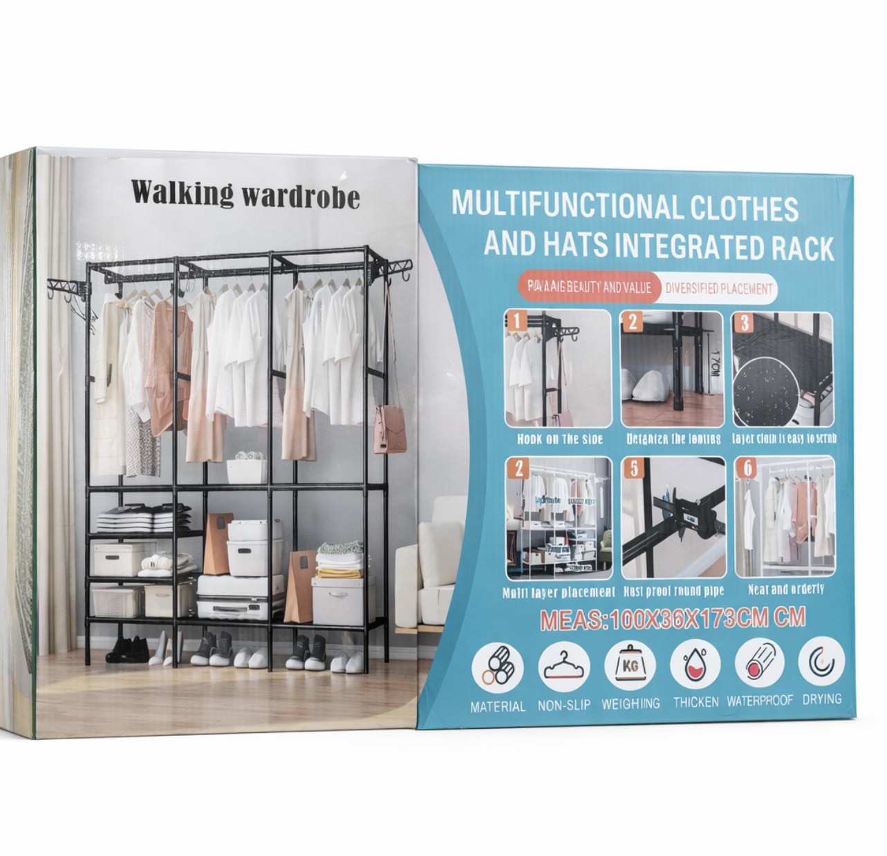Suport haine Walking Wardrobe – organizator multifuncțional